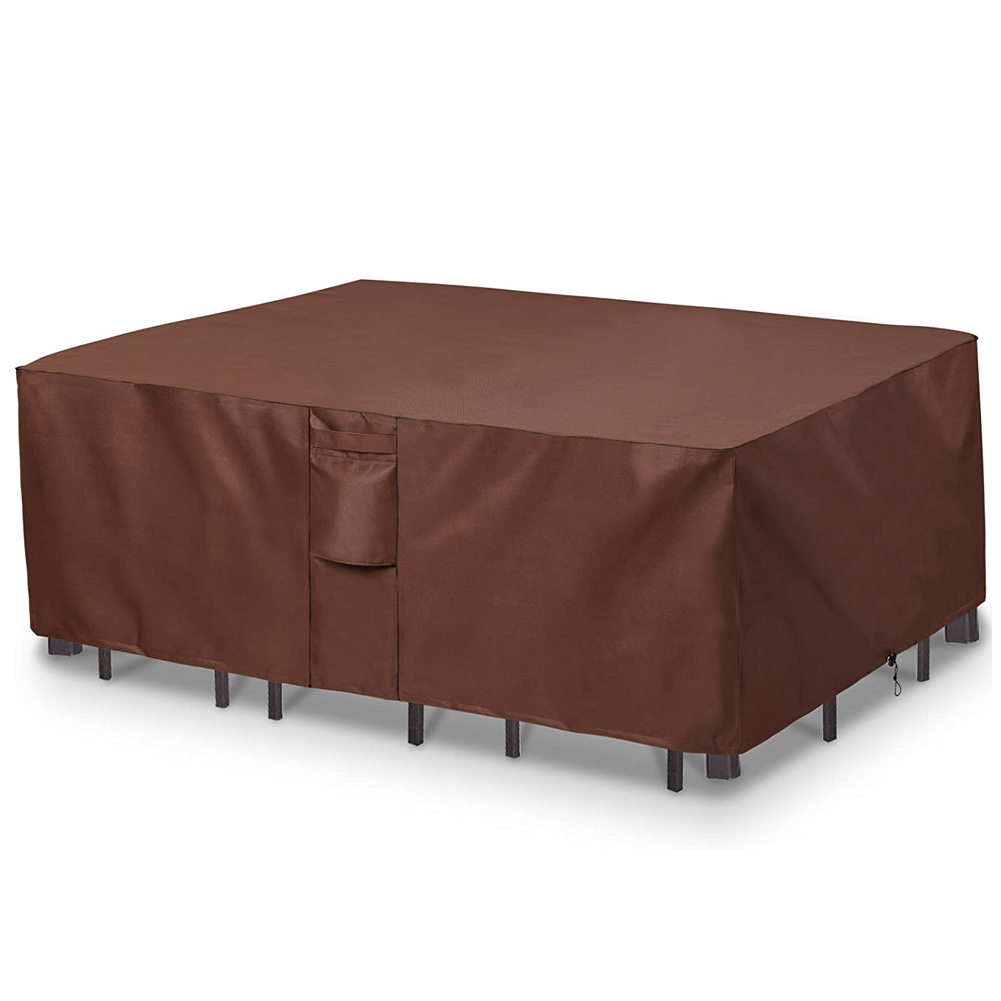 Outdoor Furniture Table And Chairs - Cokelat 420D Tugas Berat Luar Ruangan
