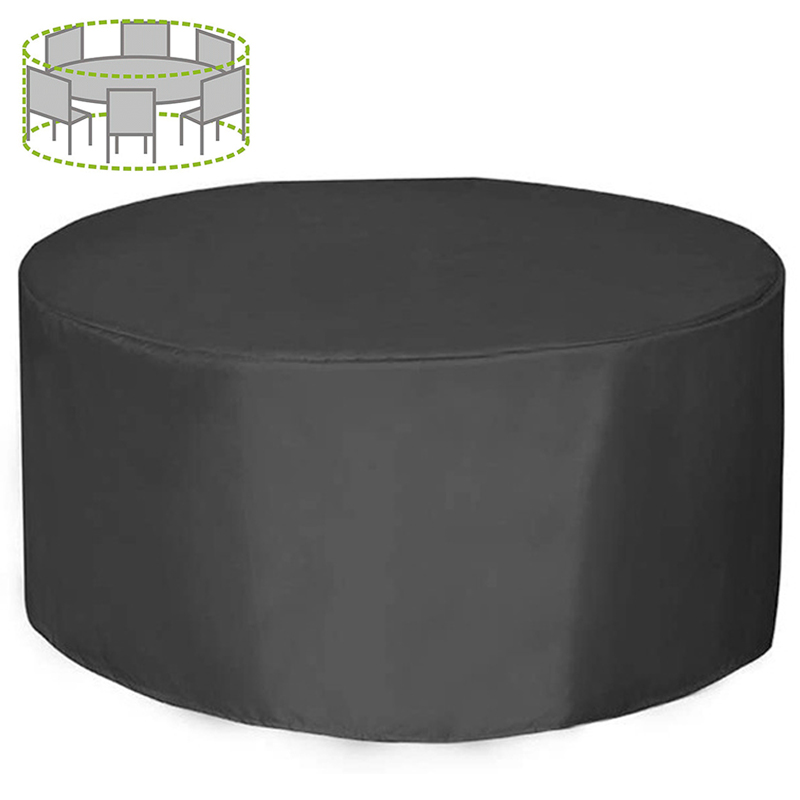 Outdoor Furniture Table And Chairs - 12 Ukuran Penutup Furnitur Bulat 210D