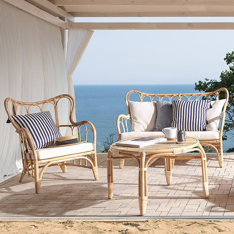 Outdoor Furniture Indonesia - Sofa rotan alami Kursi rotan ganda