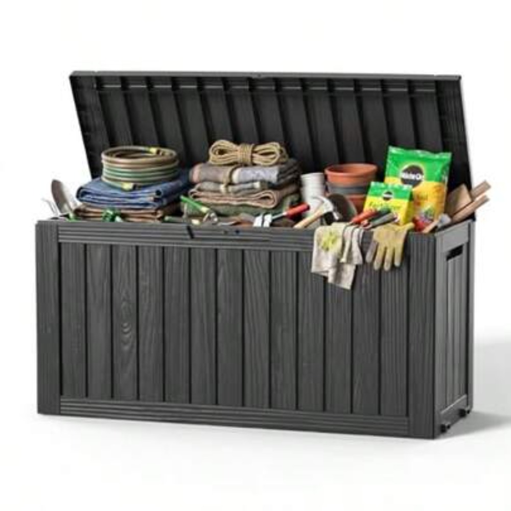 Outdoor Furniture Resin - Kotak Penyimpanan Luar Ruangan 90 Galon