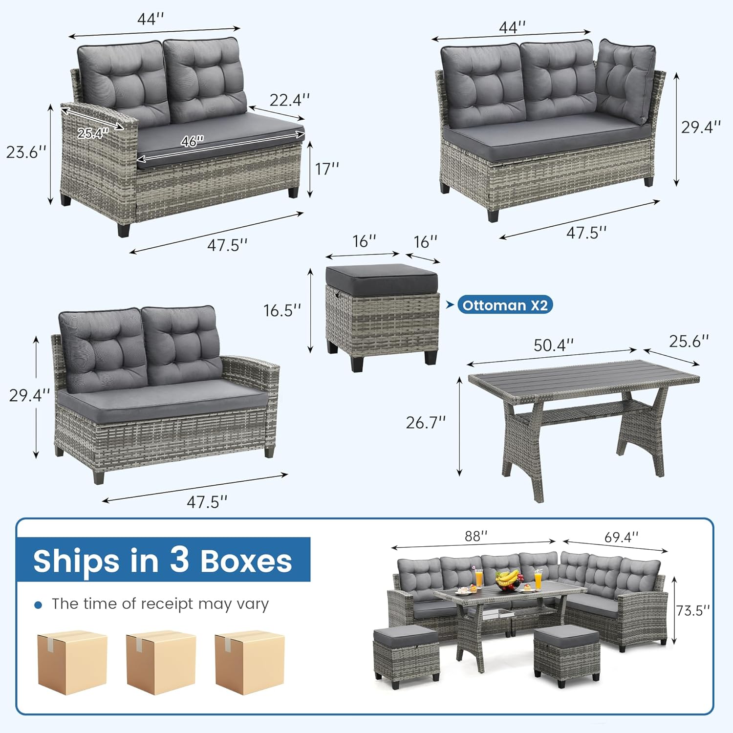 Set Furnitur Teras 6 Buah, Set - Outdoor Furniture Bali ulasan dan harga
