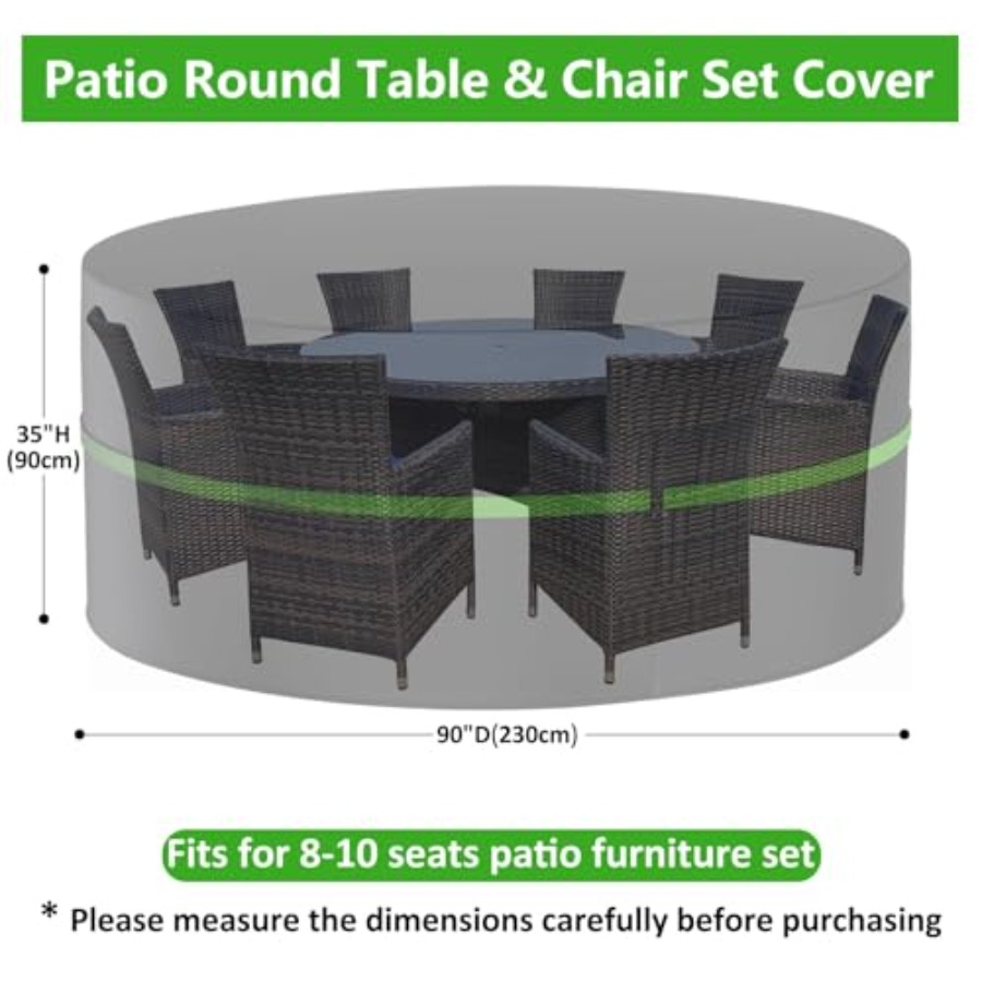 Penutup Furnitur Teras Bulat,  - Outdoor Furniture Table And Chairs ulasan dan harga
