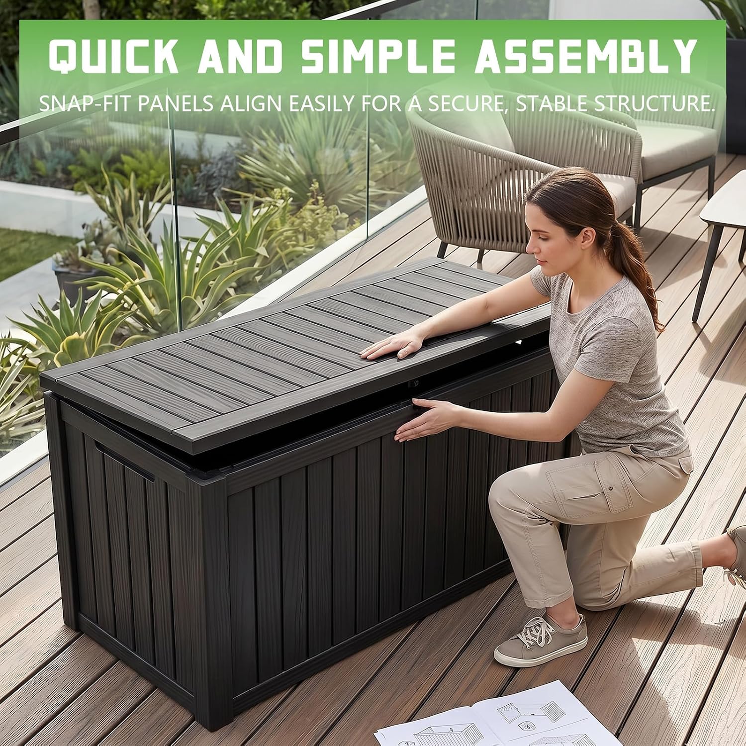 Kotak Penyimpanan Resin 200 Ga - Outdoor Furniture Resin ulasan dan harga