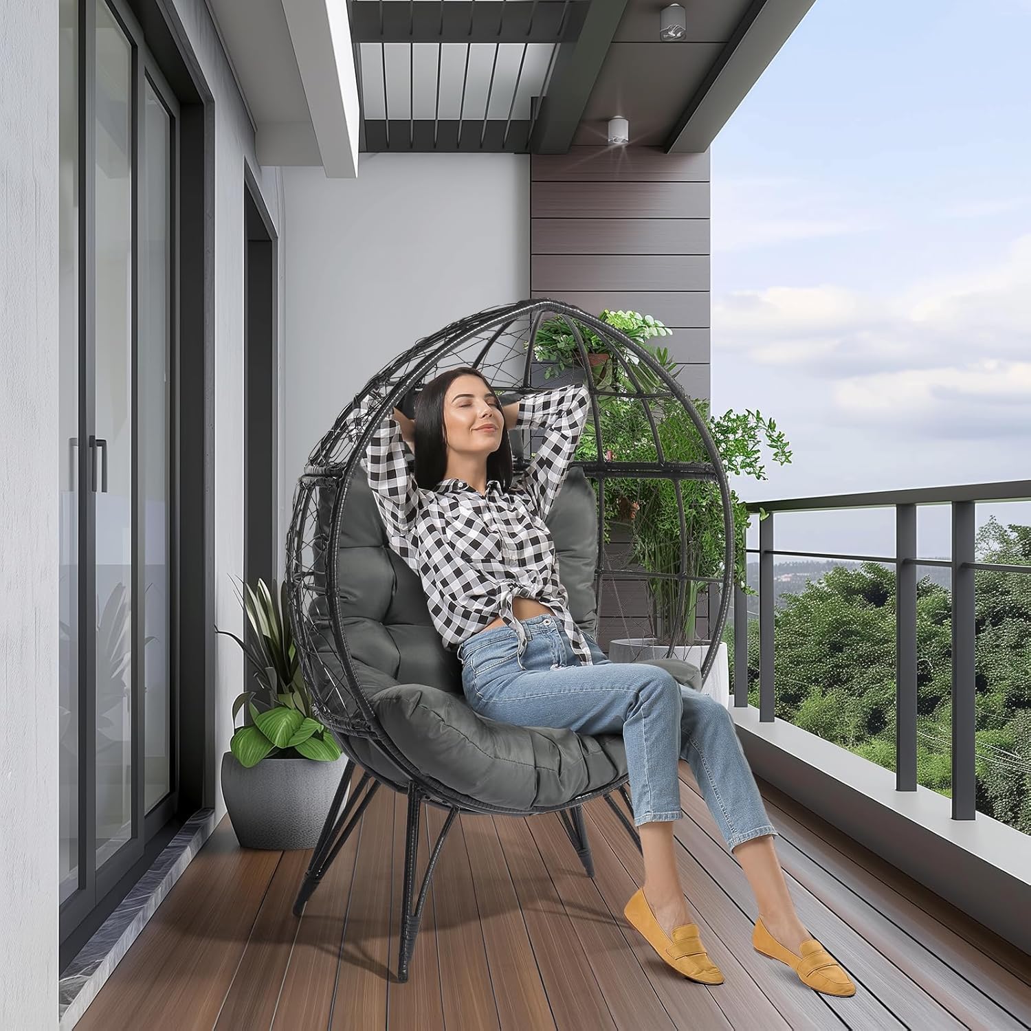 Kursi Telur Rotan Ukuran Besar - Outdoor Furniture Egg Chair ulasan dan harga