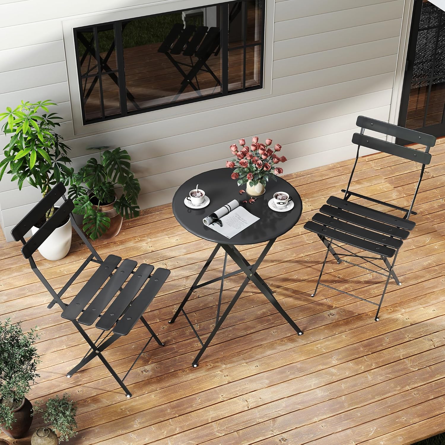Set bistro luar ruangan lipat  - Outdoor Furniture Table And Chairs ulasan dan harga