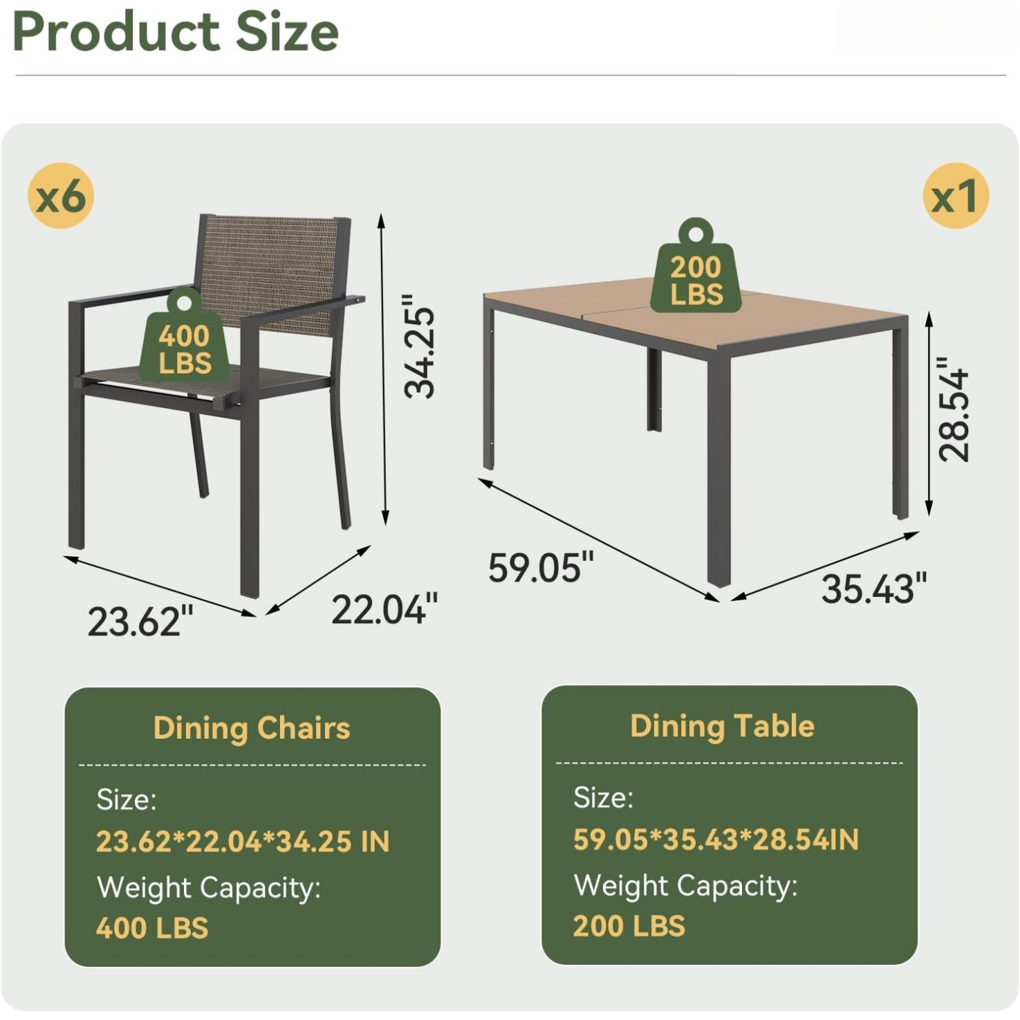 Aoxun Set Meja Makan Teras 7 B - Outdoor Furniture Bali ulasan dan harga